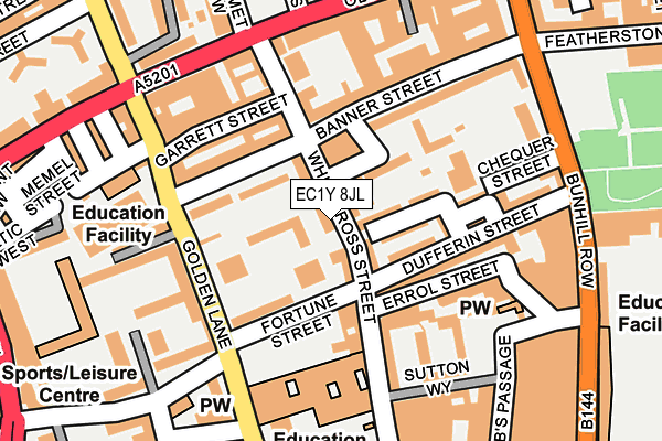 Map of S&N LONDON OLD STREET LTD at local scale