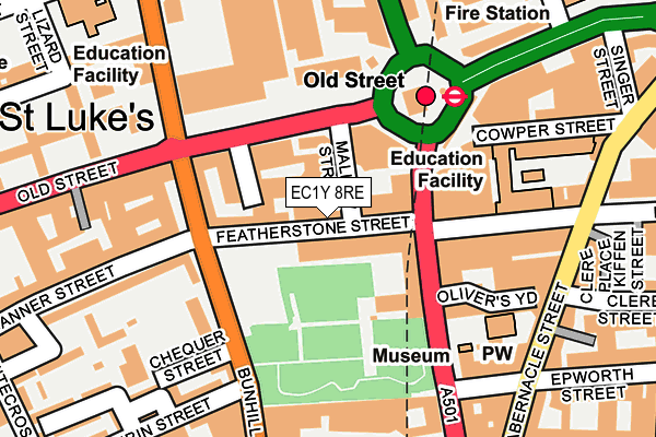 EC1Y 8RE map - OS OpenMap – Local (Ordnance Survey)