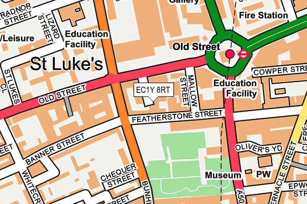 EC1Y 8RT map - OS OpenMap – Local (Ordnance Survey)