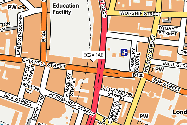 EC2A 1AE map - OS OpenMap – Local (Ordnance Survey)