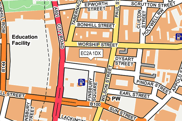 EC2A 1DX map - OS OpenMap – Local (Ordnance Survey)