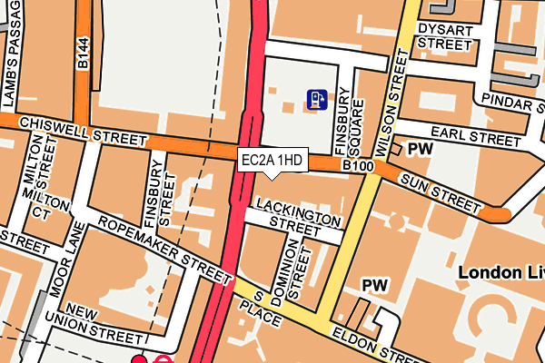 EC2A 1HD map - OS OpenMap – Local (Ordnance Survey)