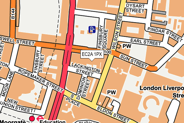 EC2A 1PX map - OS OpenMap – Local (Ordnance Survey)