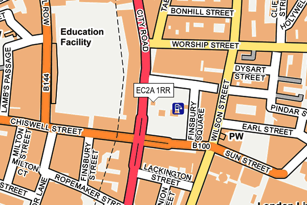 EC2A 1RR map - OS OpenMap – Local (Ordnance Survey)