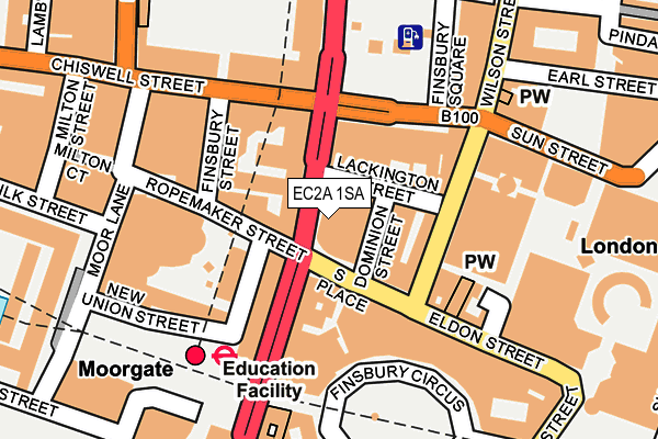 EC2A 1SA map - OS OpenMap – Local (Ordnance Survey)