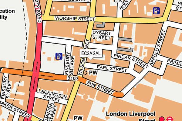 EC2A 2AL map - OS OpenMap – Local (Ordnance Survey)