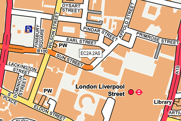 EC2A 2AS map - OS OpenMap – Local (Ordnance Survey)