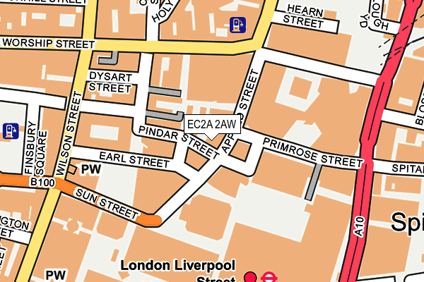 EC2A 2AW map - OS OpenMap – Local (Ordnance Survey)