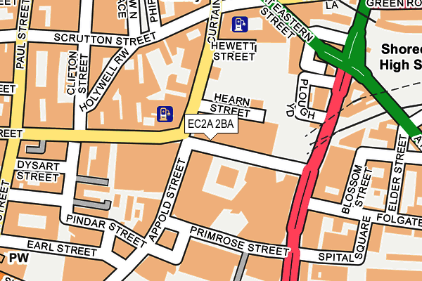 EC2A 2BA map - OS OpenMap – Local (Ordnance Survey)