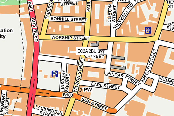 EC2A 2BU map - OS OpenMap – Local (Ordnance Survey)