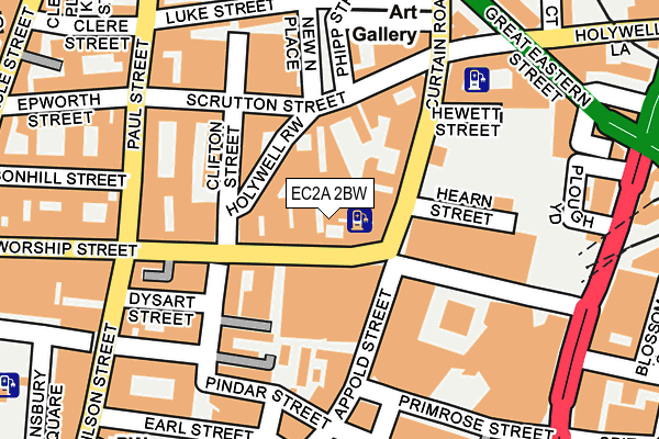 EC2A 2BW map - OS OpenMap – Local (Ordnance Survey)