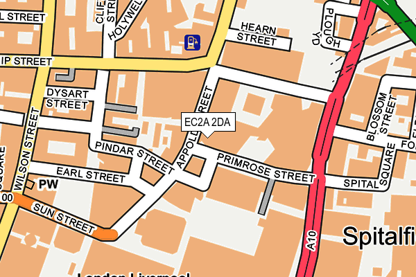 EC2A 2DA map - OS OpenMap – Local (Ordnance Survey)