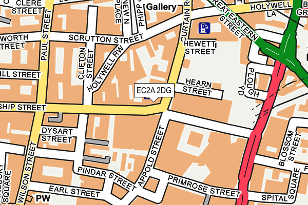 EC2A 2DG map - OS OpenMap – Local (Ordnance Survey)