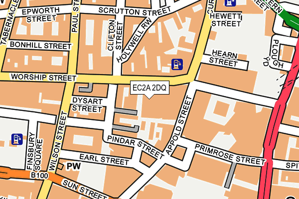 EC2A 2DQ map - OS OpenMap – Local (Ordnance Survey)