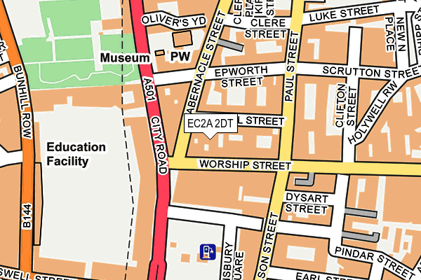 EC2A 2DT map - OS OpenMap – Local (Ordnance Survey)