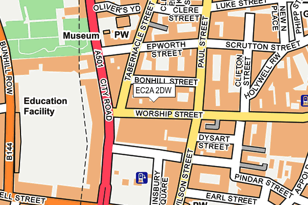 EC2A 2DW map - OS OpenMap – Local (Ordnance Survey)