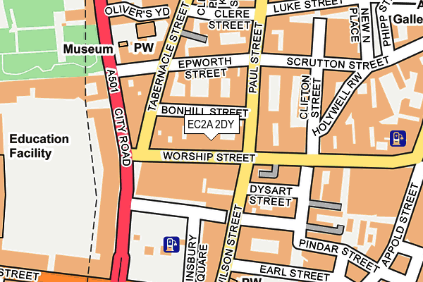 EC2A 2DY map - OS OpenMap – Local (Ordnance Survey)