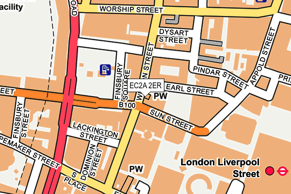 EC2A 2ER map - OS OpenMap – Local (Ordnance Survey)