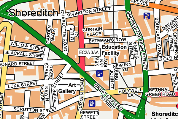 EC2A 3AA map - OS OpenMap – Local (Ordnance Survey)