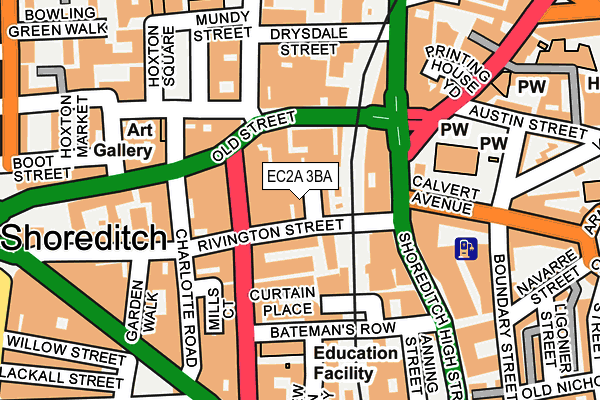 EC2A 3BA map - OS OpenMap – Local (Ordnance Survey)