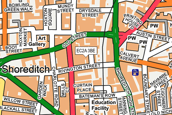 EC2A 3BE map - OS OpenMap – Local (Ordnance Survey)