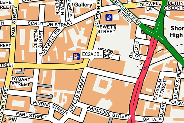 EC2A 3BL map - OS OpenMap – Local (Ordnance Survey)