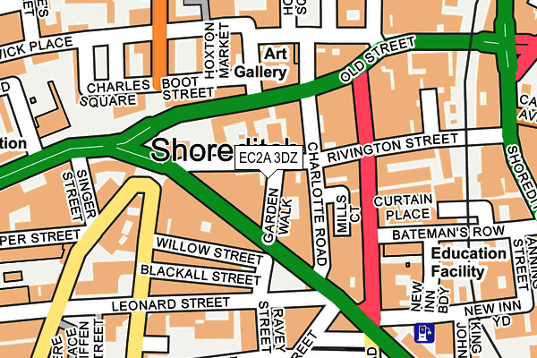 EC2A 3DZ map - OS OpenMap – Local (Ordnance Survey)