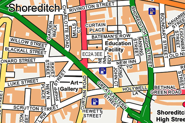 EC2A 3EE map - OS OpenMap – Local (Ordnance Survey)