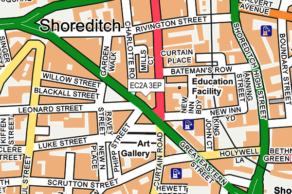 EC2A 3EP map - OS OpenMap – Local (Ordnance Survey)