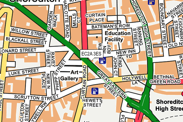 EC2A 3ES map - OS OpenMap – Local (Ordnance Survey)