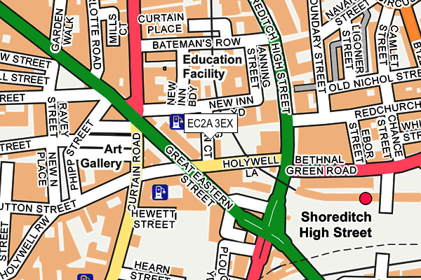 EC2A 3EX map - OS OpenMap – Local (Ordnance Survey)