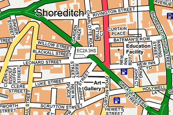 EC2A 3HS map - OS OpenMap – Local (Ordnance Survey)