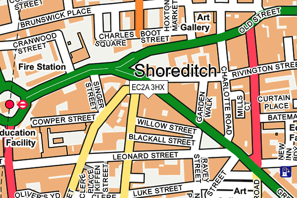 EC2A 3HX map - OS OpenMap – Local (Ordnance Survey)