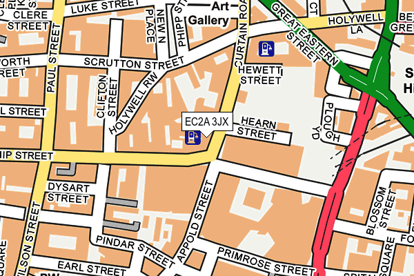 EC2A 3JX map - OS OpenMap – Local (Ordnance Survey)