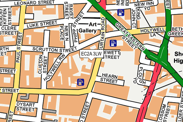 EC2A 3LW map - OS OpenMap – Local (Ordnance Survey)