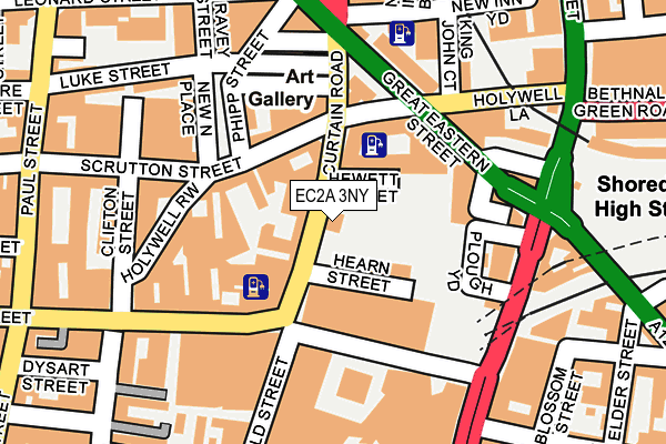 EC2A 3NY map - OS OpenMap – Local (Ordnance Survey)