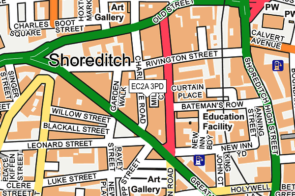 EC2A 3PD map - OS OpenMap – Local (Ordnance Survey)