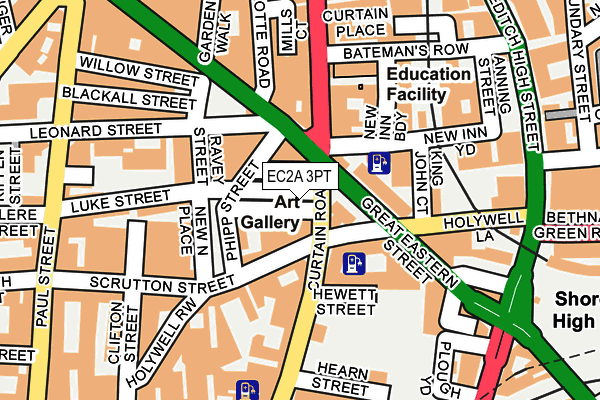 EC2A 3PT map - OS OpenMap – Local (Ordnance Survey)