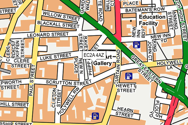 EC2A 4AZ map - OS OpenMap – Local (Ordnance Survey)