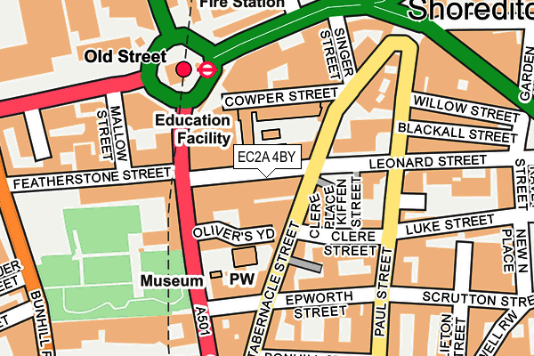 EC2A 4BY map - OS OpenMap – Local (Ordnance Survey)