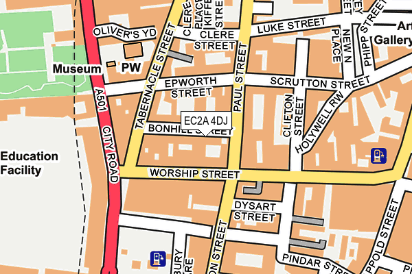 EC2A 4DJ map - OS OpenMap – Local (Ordnance Survey)