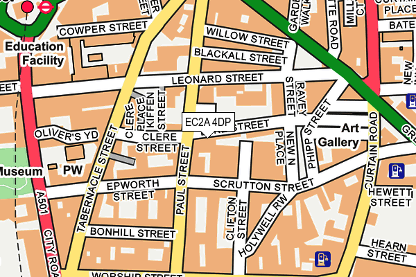 EC2A 4DP map - OS OpenMap – Local (Ordnance Survey)