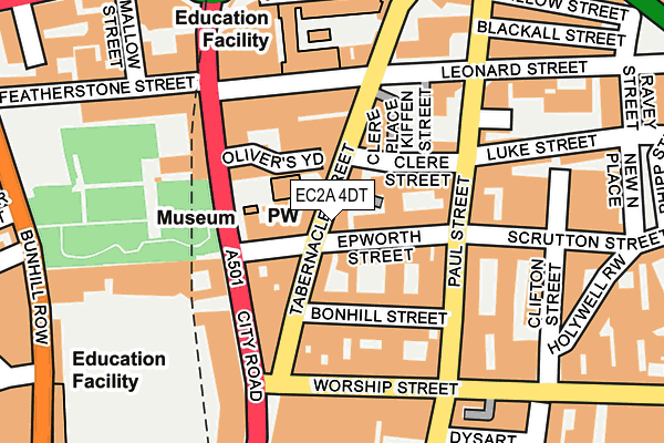 EC2A 4DT map - OS OpenMap – Local (Ordnance Survey)