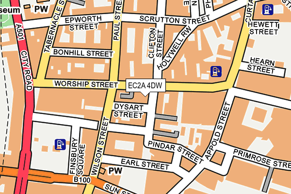 EC2A 4DW map - OS OpenMap – Local (Ordnance Survey)
