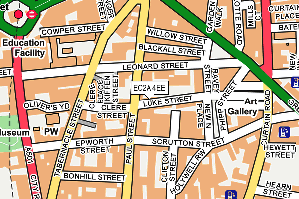 EC2A 4EE map - OS OpenMap – Local (Ordnance Survey)