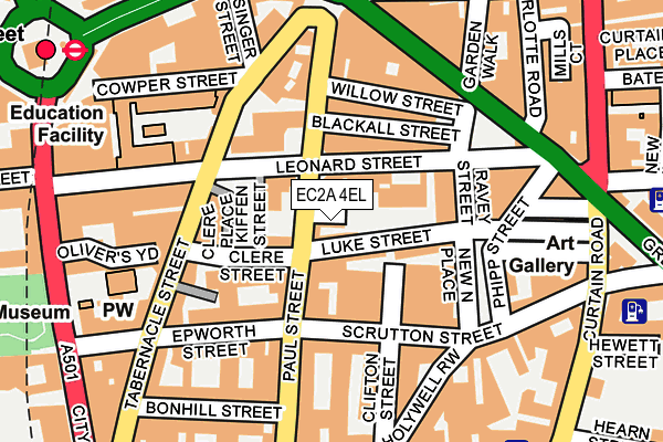 EC2A 4EL map - OS OpenMap – Local (Ordnance Survey)