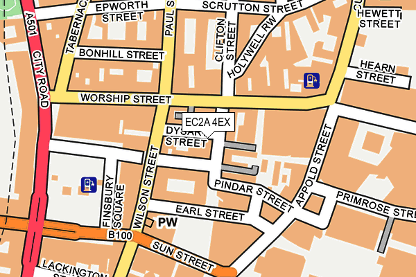 EC2A 4EX map - OS OpenMap – Local (Ordnance Survey)