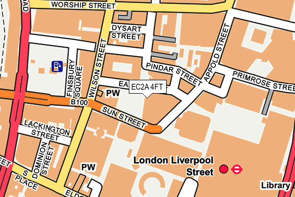 EC2A 4FT map - OS OpenMap – Local (Ordnance Survey)