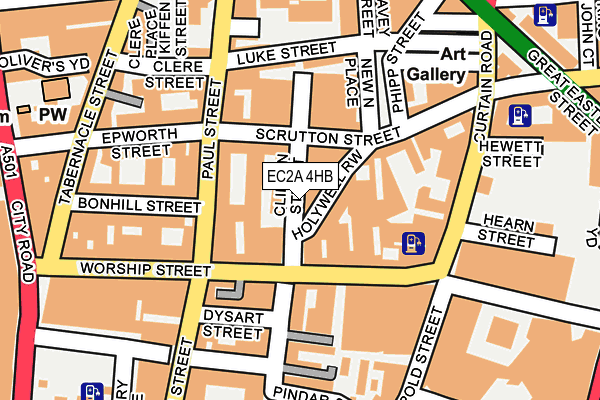 EC2A 4HB map - OS OpenMap – Local (Ordnance Survey)