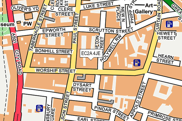 EC2A 4JE map - OS OpenMap – Local (Ordnance Survey)